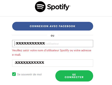 Spotify connexion