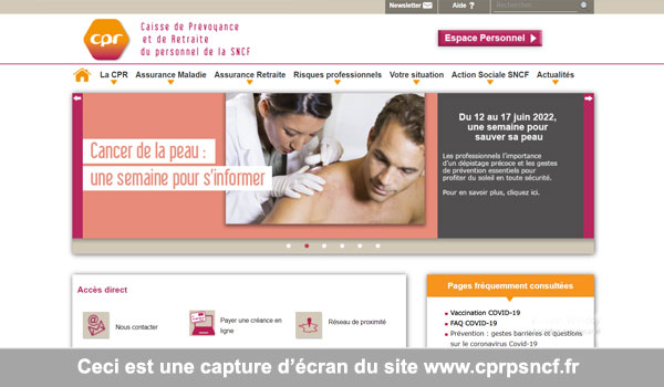 CPRP SNCF espace personnel 