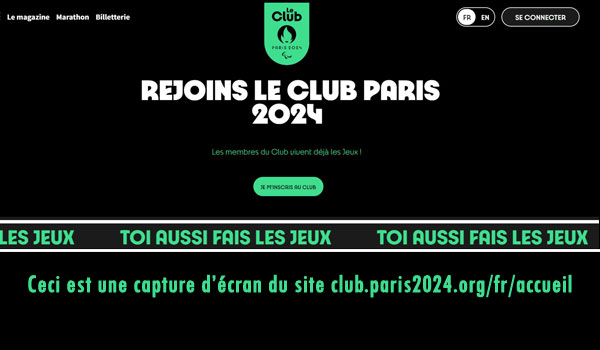 Club Paris 2024 billeterie 