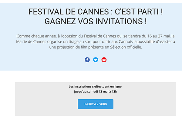 Festival de Cannes 2023 inscription