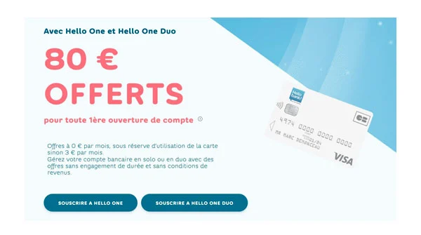 Ouverture compte Hello bank 80 euros
