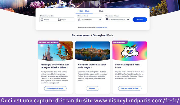 disneyland Paris site réservation 