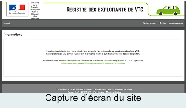 Inscription registre VTC en ligne 